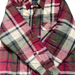 Plaid Men's Shirt - Red, Green, and White